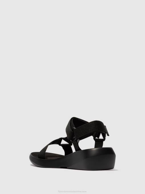 T-Strap Sandals BREK840 Fly London Women BLACK 0JLR581