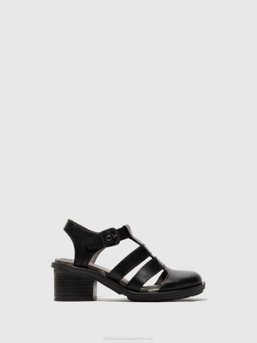 T-Strap Sandals CAHY195 Fly London Women BLACK 0JLR420