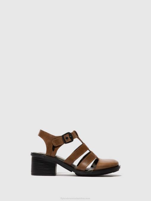 T-Strap Sandals CAHY195 Fly London Women CAMEL 0JLR421