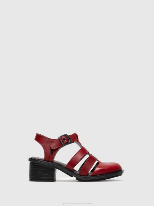 T-Strap Sandals CAHY195 Fly London Women RED 0JLR412