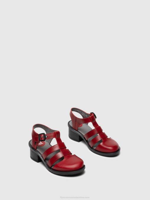 T-Strap Sandals CAHY195 Fly London Women RED 0JLR412