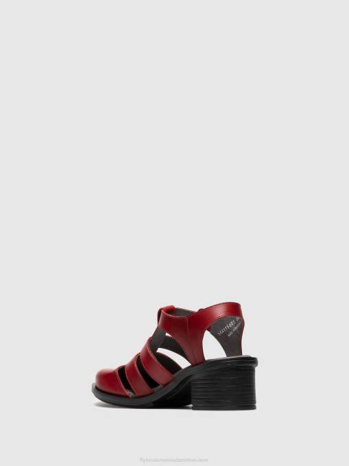 T-Strap Sandals CAHY195 Fly London Women RED 0JLR412