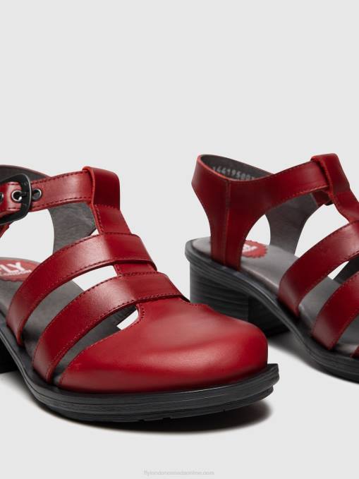 T-Strap Sandals CAHY195 Fly London Women RED 0JLR412