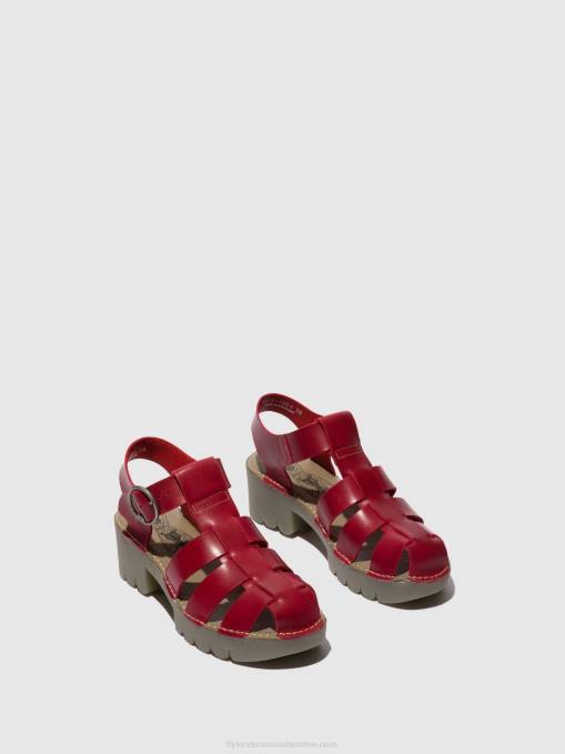 T-Strap Sandals EMME511 Fly London Women RED 0JLR416