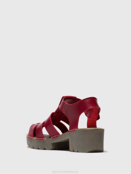 T-Strap Sandals EMME511 Fly London Women RED 0JLR416