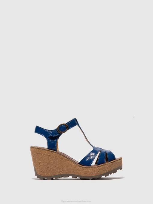 T-Strap Sandals Fly London Women GOLD BLUE 0JLR522