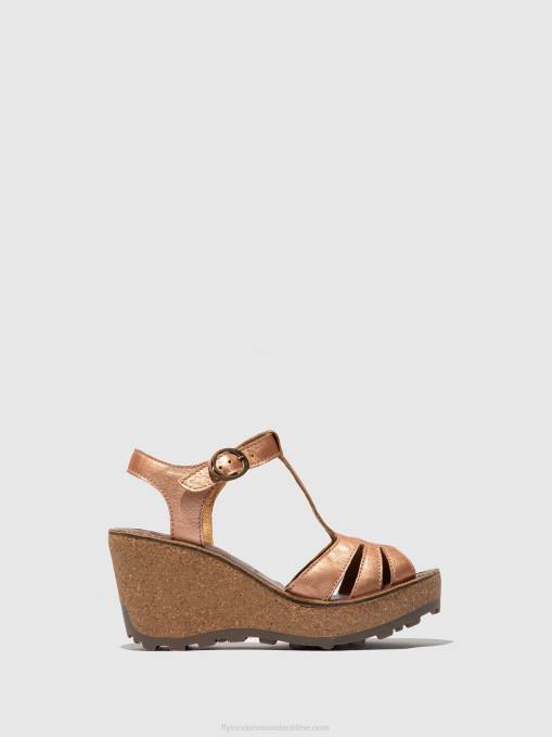 T-Strap Sandals Fly London Women GOLD BLUSH GOLD 0JLR523