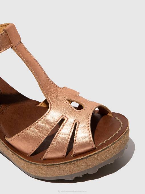 T-Strap Sandals Fly London Women GOLD BLUSH GOLD 0JLR523