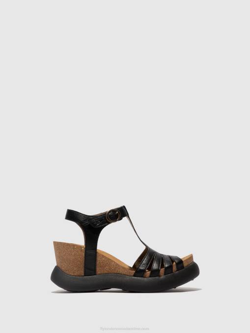 T-Strap Sandals GAIT959 Fly London Women BLACK 0JLR408