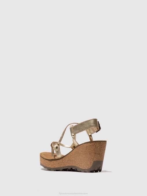 T-Strap Sandals GOSH Fly London Women GOLD 0JLR521