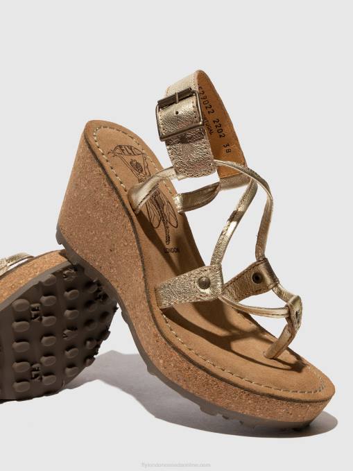 T-Strap Sandals GOSH Fly London Women GOLD 0JLR521