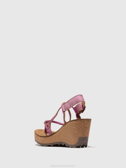 T-Strap Sandals GOSH Fly London Women PINK 0JLR518