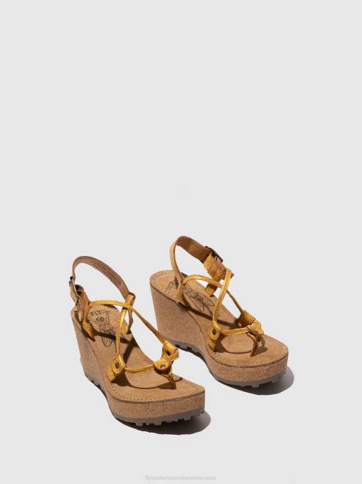 T-Strap Sandals GOSH Fly London Women YELLOW 0JLR519