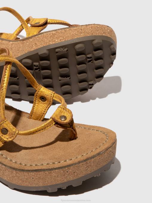 T-Strap Sandals GOSH Fly London Women YELLOW 0JLR519