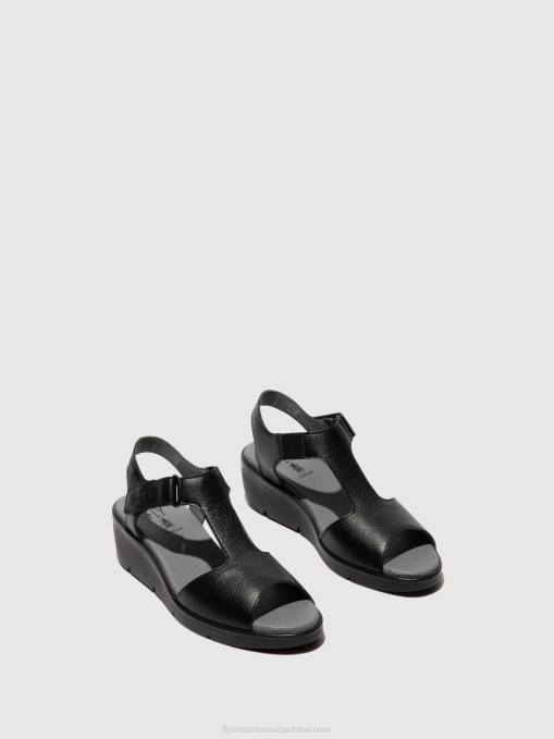T-Strap Sandals NOVA932 Fly London Women BLACK 0JLR411