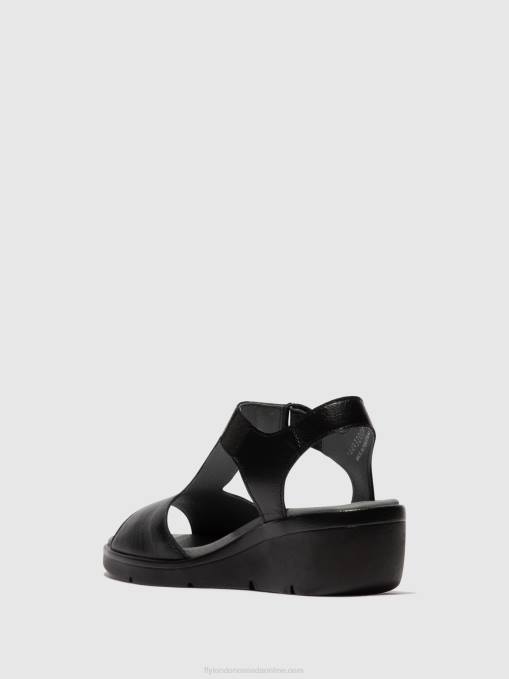 T-Strap Sandals NOVA932 Fly London Women BLACK 0JLR411