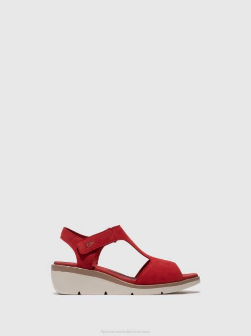 T-Strap Sandals NOVA932 Fly London Women LIPSTICK RED 0JLR403
