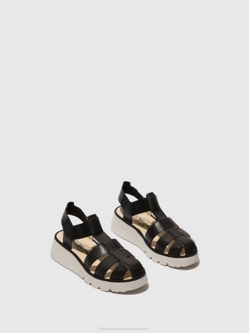 T-Strap Sandals PEFI429 Fly London Women BLACK 0JLR404