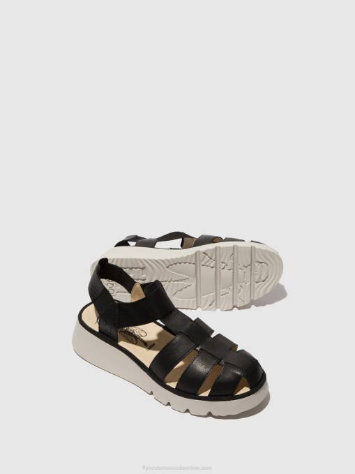 T-Strap Sandals PEFI429 Fly London Women BLACK 0JLR404