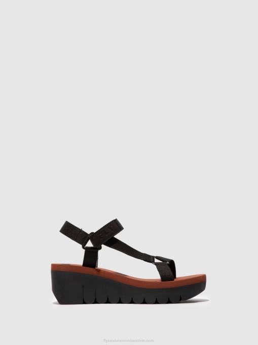 Velcro Sandals YEFA726 Fly London Women CUPIDO BLACK (BRICK) 0JLR609