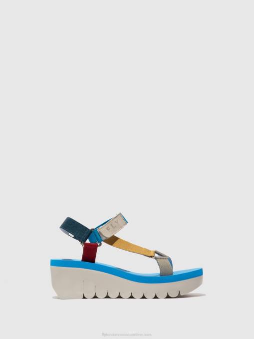 Velcro Sandals YEFA726 Fly London Women CUPIDO MULTI (AZURE) 0JLR598