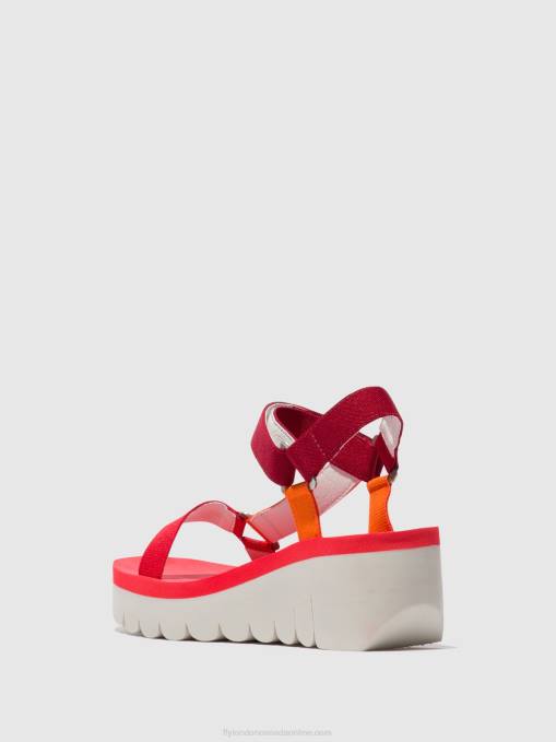 Velcro Sandals YEFA726 Fly London Women MULTI (RED) 0JLR529