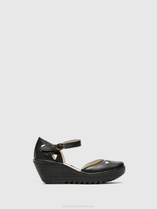 Wedge Sandals YUNA Fly London Women BLACK 0JLR616