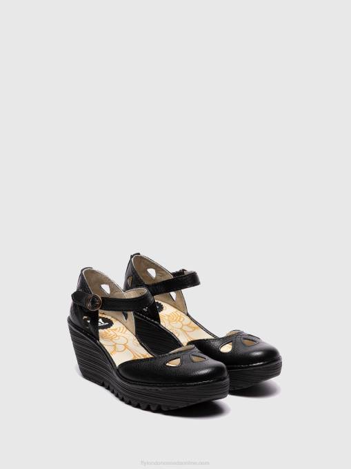 Wedge Sandals YUNA Fly London Women BLACK 0JLR616