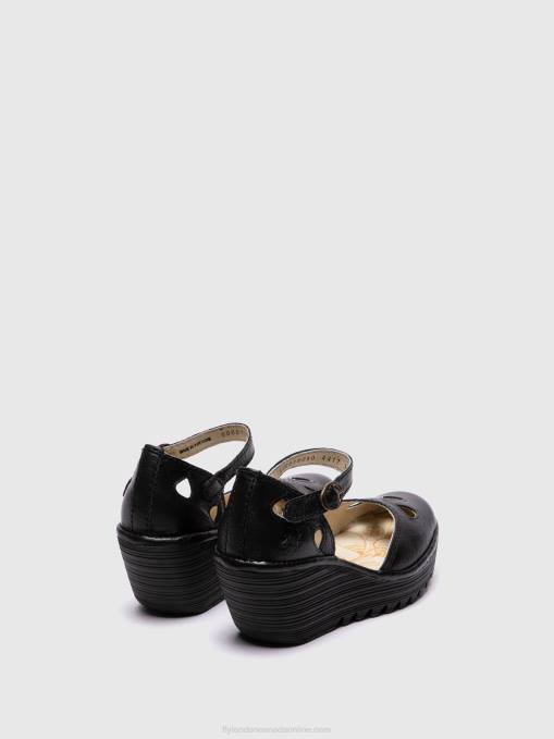 Wedge Sandals YUNA Fly London Women BLACK 0JLR616