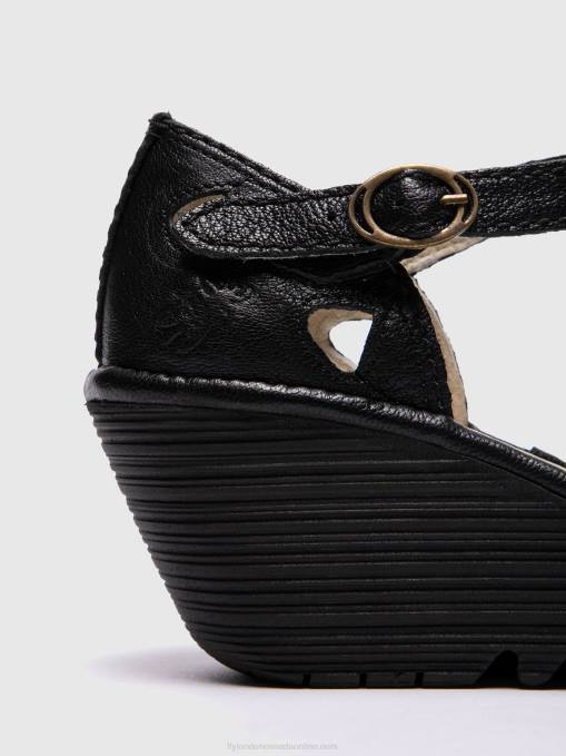 Wedge Sandals YUNA Fly London Women BLACK 0JLR616
