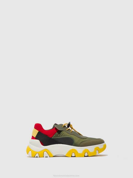 Elasticated Trainers FIAN634 Fly London Women MULTI KHAKI/RED/YELLOW 0JLR763