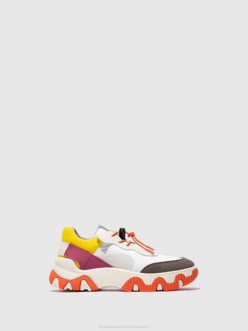 Elasticated Trainers FIAN634 Fly London Women MULTI OFFWHITE/YELLOW/FUCHIA 0JLR773