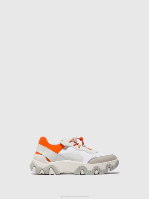 Elasticated Trainers FIAN634 Fly London Women OFFWHITE/CORAL 0JLR748