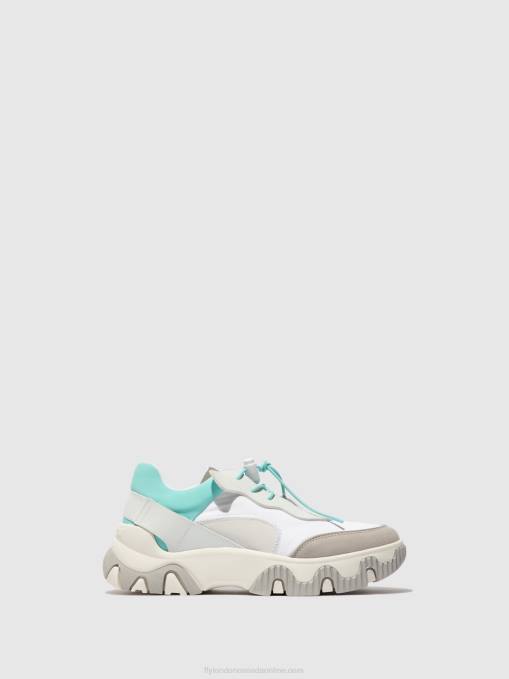 Elasticated Trainers FIAN634 Fly London Women OFFWHITE/MYNT 0JLR749