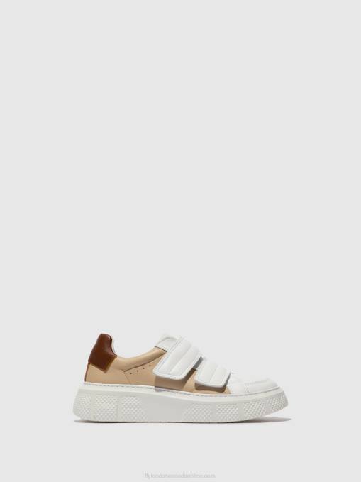 Velcro Trainers EDDA513 Fly London Women WHITE/BEIGE/COGNAC 0JLR751